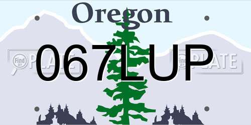 067LUP Oregon License Plate