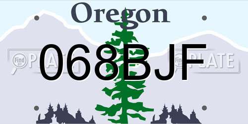 068BJF Oregon License Plate