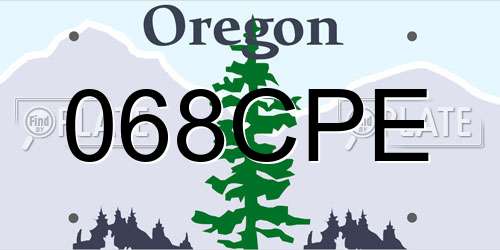 068CPE Oregon License Plate