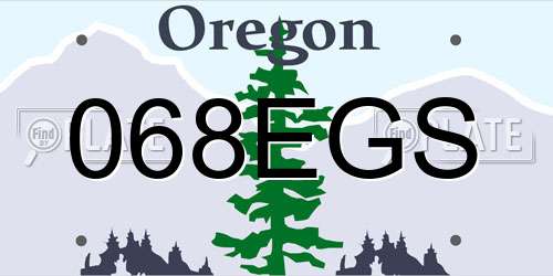 068EGS Oregon License Plate