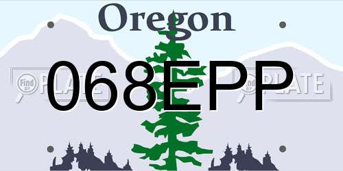 068EPP Oregon License Plate