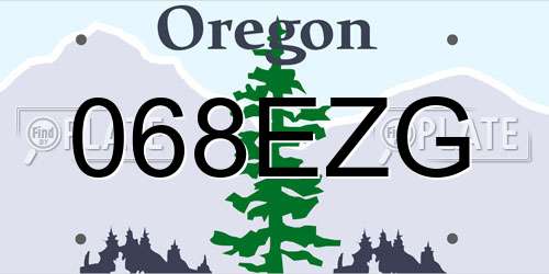 068EZG Oregon License Plate