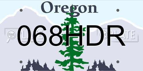 068HDR Oregon License Plate