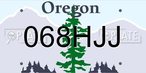 068HJJ Oregon License Plate