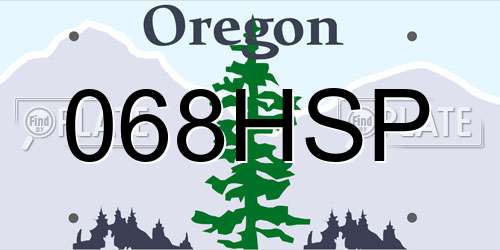 068HSP Oregon License Plate