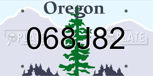 068J82 Oregon License Plate