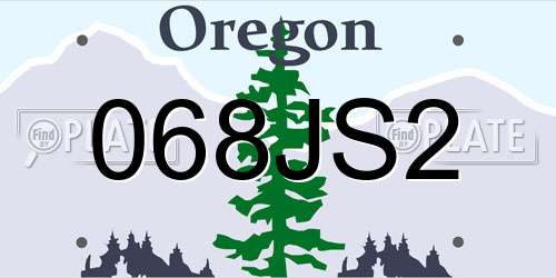 068JS2 Oregon License Plate