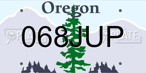 068JUP Oregon License Plate