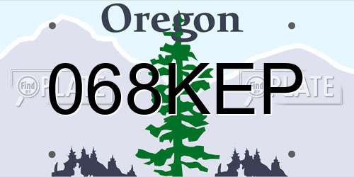 068KEP Oregon License Plate
