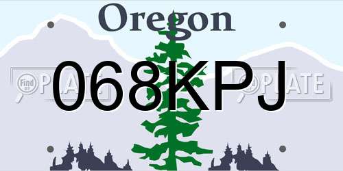 068KPJ Oregon License Plate