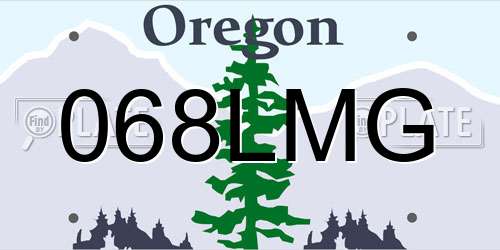 068LMG Oregon License Plate