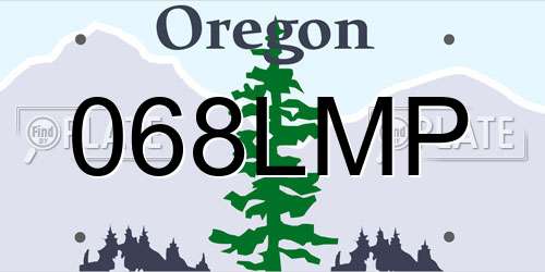 068LMP Oregon License Plate