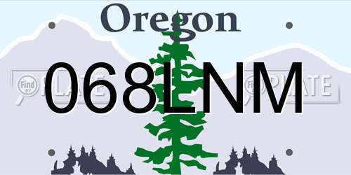 068LNM Oregon License Plate