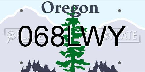 068LWY Oregon License Plate