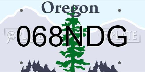 068NDG Oregon License Plate