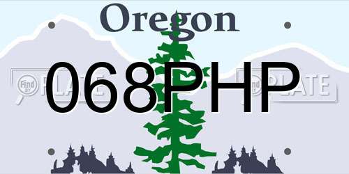 068PHP Oregon License Plate