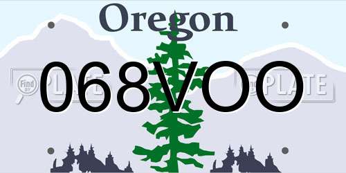 068VOO Oregon License Plate