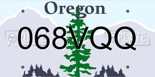 068VQQ Oregon License Plate