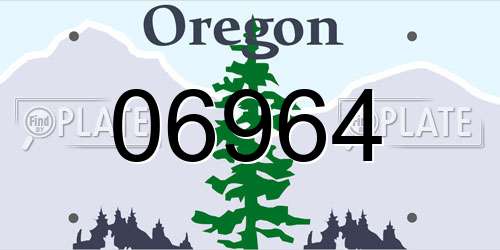 06964 Oregon License Plate