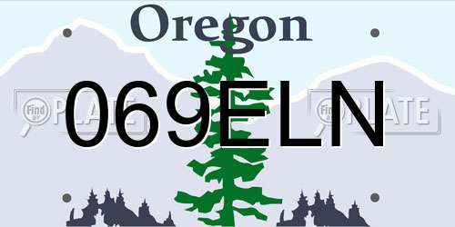 069ELN Oregon License Plate