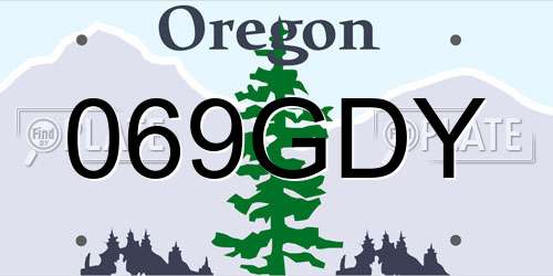 069GDY Oregon License Plate