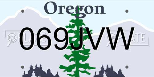069JVW Oregon License Plate