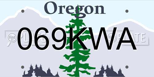 069KWA Oregon License Plate