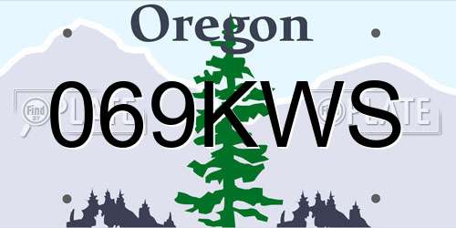 069KWS Oregon License Plate