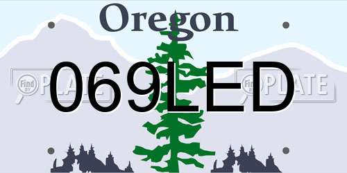 069LED Oregon License Plate