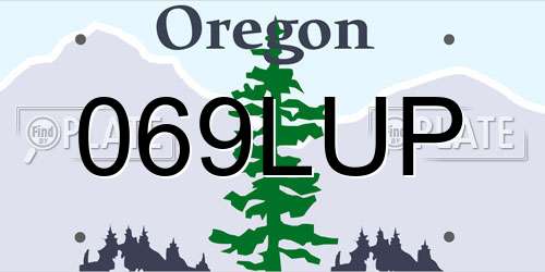 069LUP Oregon License Plate