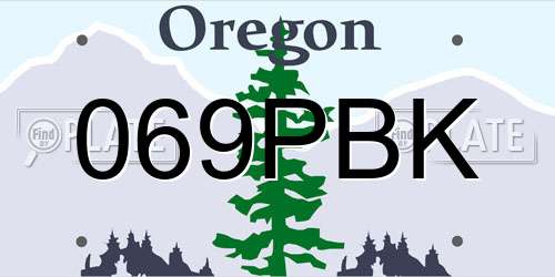 069PBK Oregon License Plate
