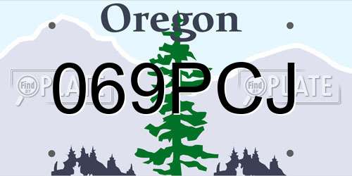 069PCJ Oregon License Plate