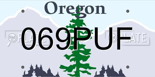 069PUF Oregon License Plate