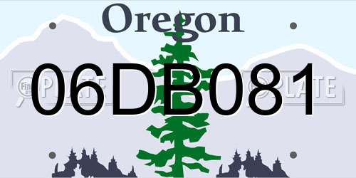 06DB081 Oregon License Plate