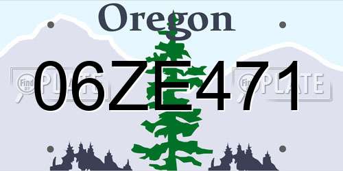 06ZE471 Oregon License Plate