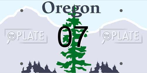07 Oregon License Plate