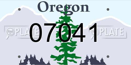 07041 Oregon License Plate