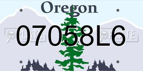 07058L6 Oregon License Plate