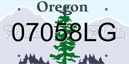 07058LG Oregon License Plate