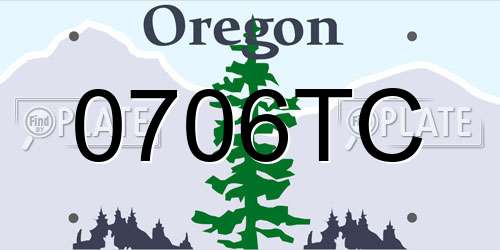 0706TC Oregon License Plate