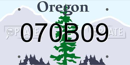 070B09 Oregon License Plate