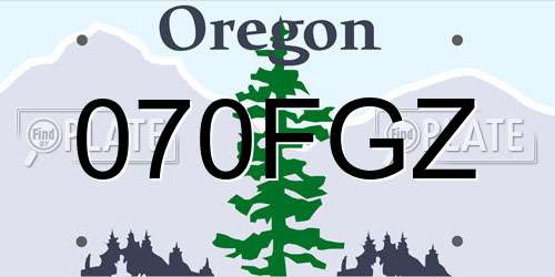 070FGZ Oregon License Plate