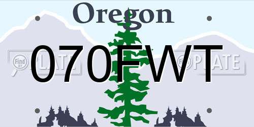 070FWT Oregon License Plate