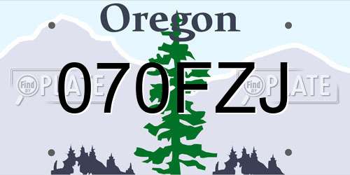 070FZJ Oregon License Plate