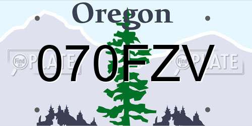 070FZV Oregon License Plate