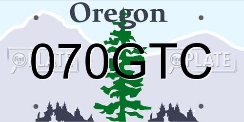 070GTC Oregon License Plate