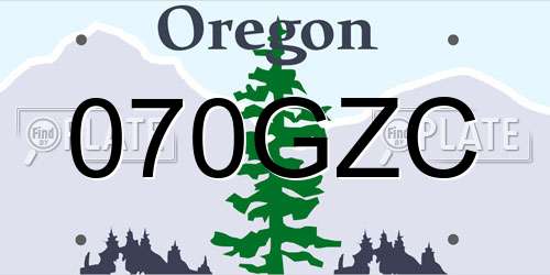 070GZC Oregon License Plate