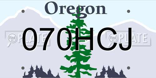 070HCJ Oregon License Plate