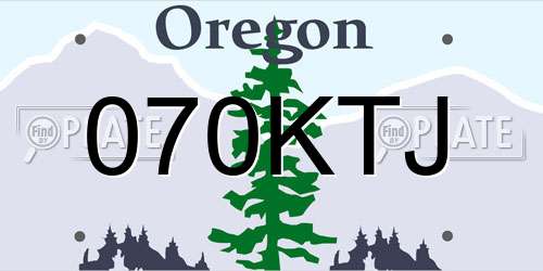070KTJ Oregon License Plate