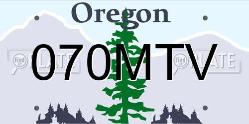 070MTV Oregon License Plate